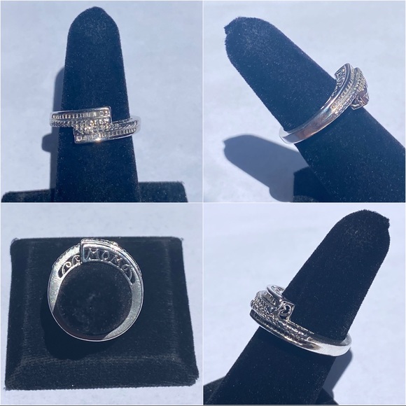 Heng Ngai 925 sterling silver overlap Diamond MOM ring💎 - Picture 6 of 16